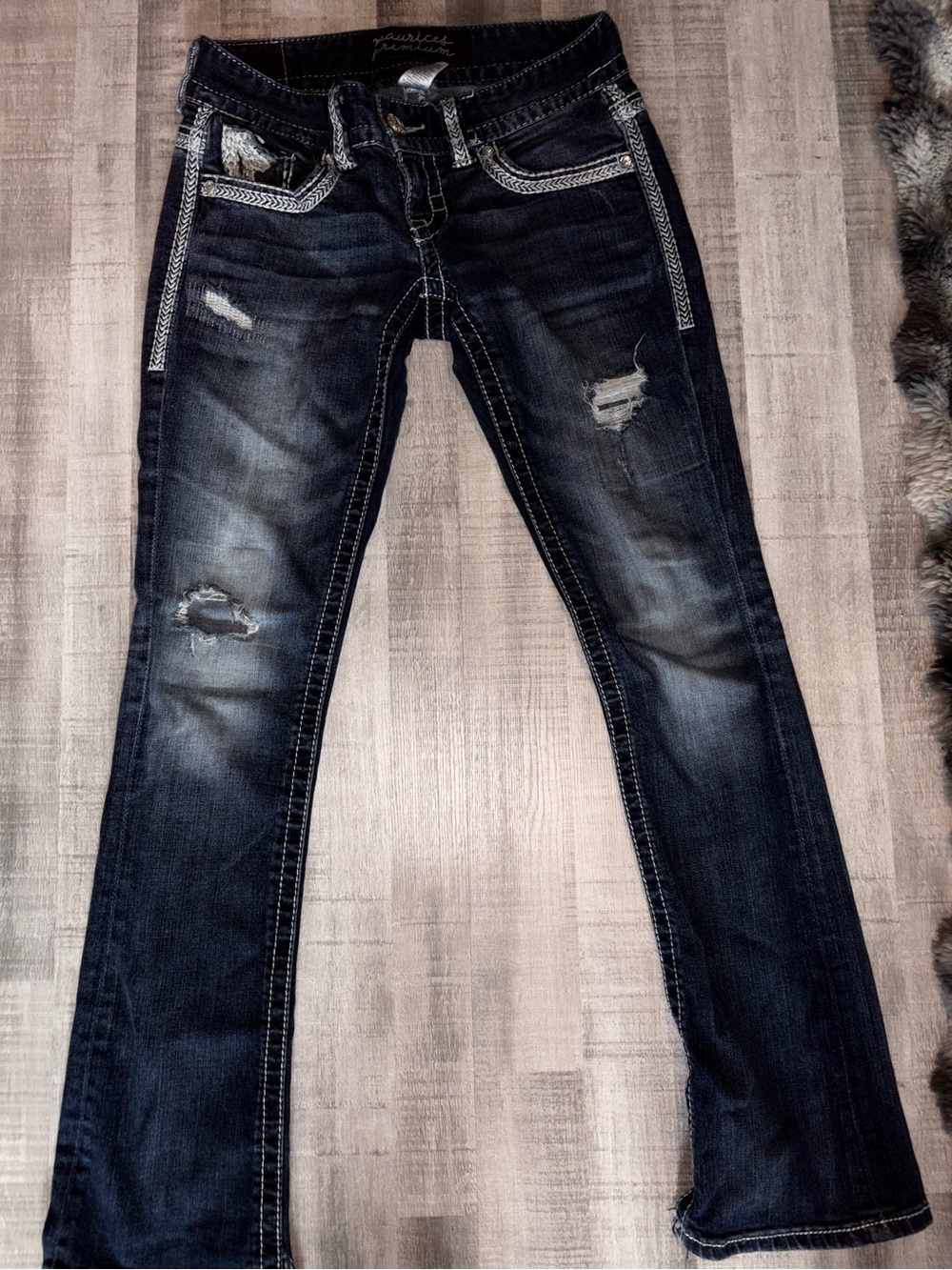 Women Maurice’s Dark Blue Bootcut Jeans 👖 size 3-4